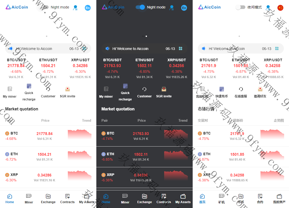 Bbucoin5国语言币币交易所/日夜模式/矿机/秒合约/期权/带开源工程及搭建教程