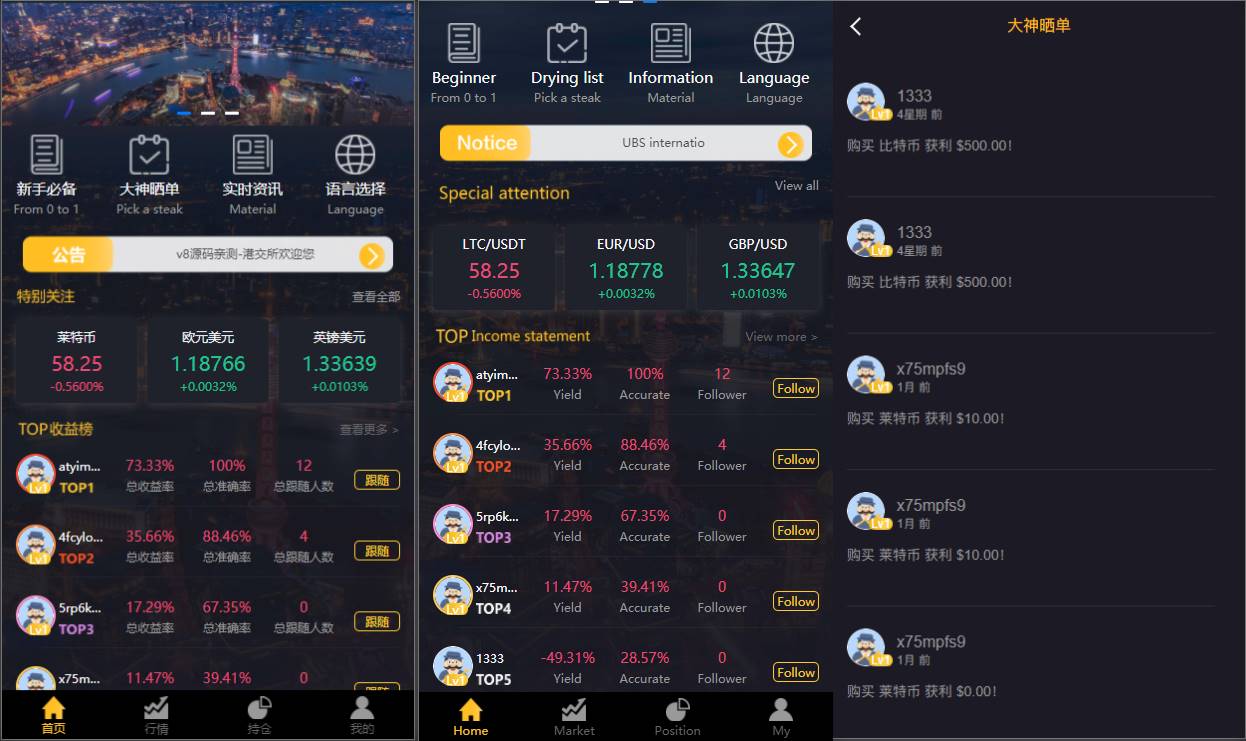 经典版多语言3合一双位盘源码/微盘微交易系统/外汇期货/脚本齐全 - 图1