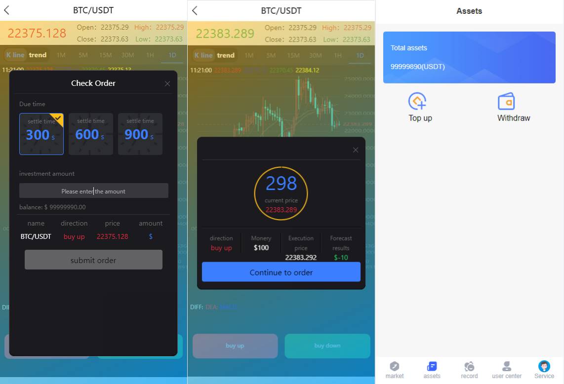 运营版微交易系统/伪交易所系统/虚拟币微盘源码 - 图2