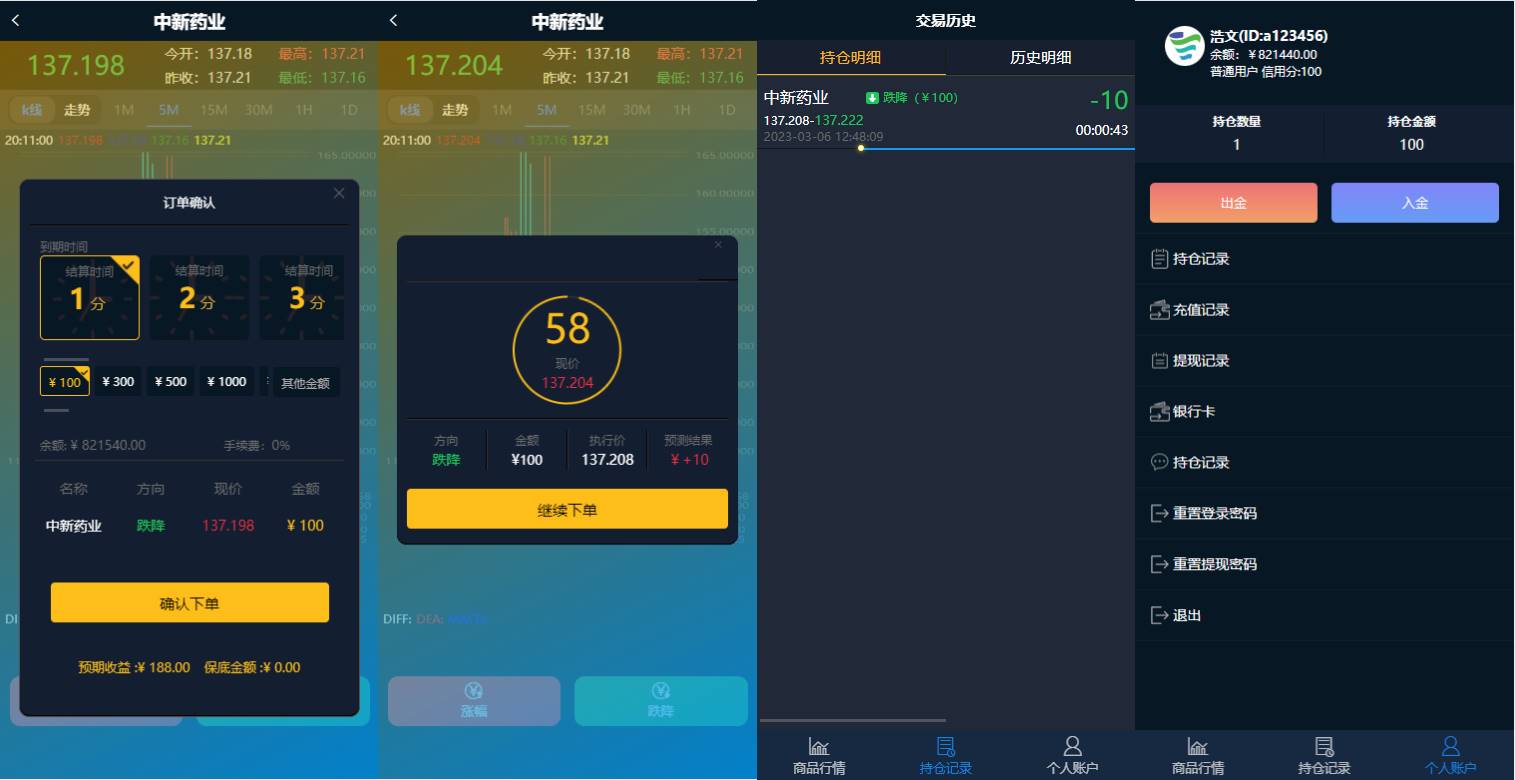 医药投资微交易系统/微盘时间盘源码/投资理财源码 - 图2