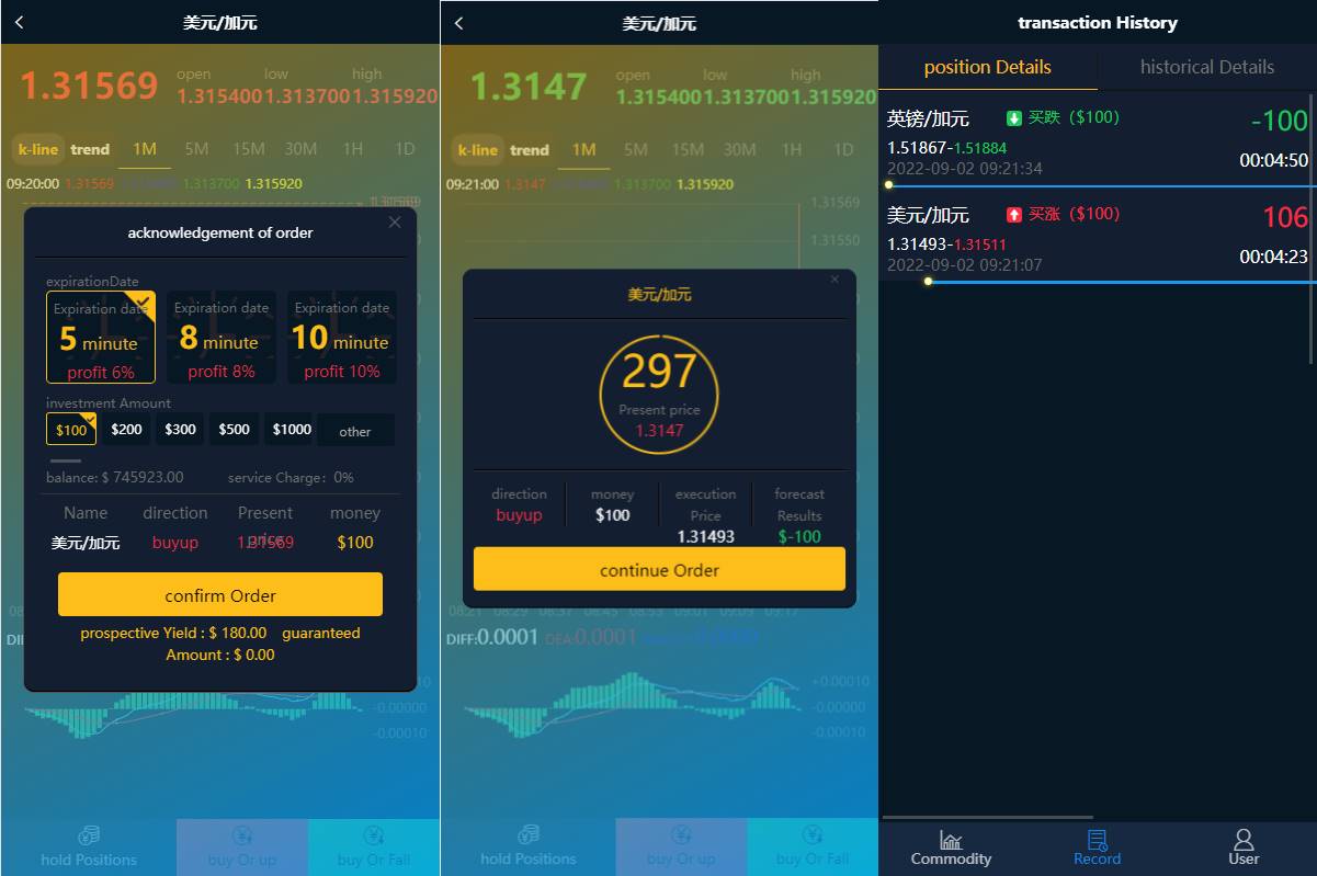 双语言微盘系统源码/微交易源码/外汇交易/K线正常 - 图2