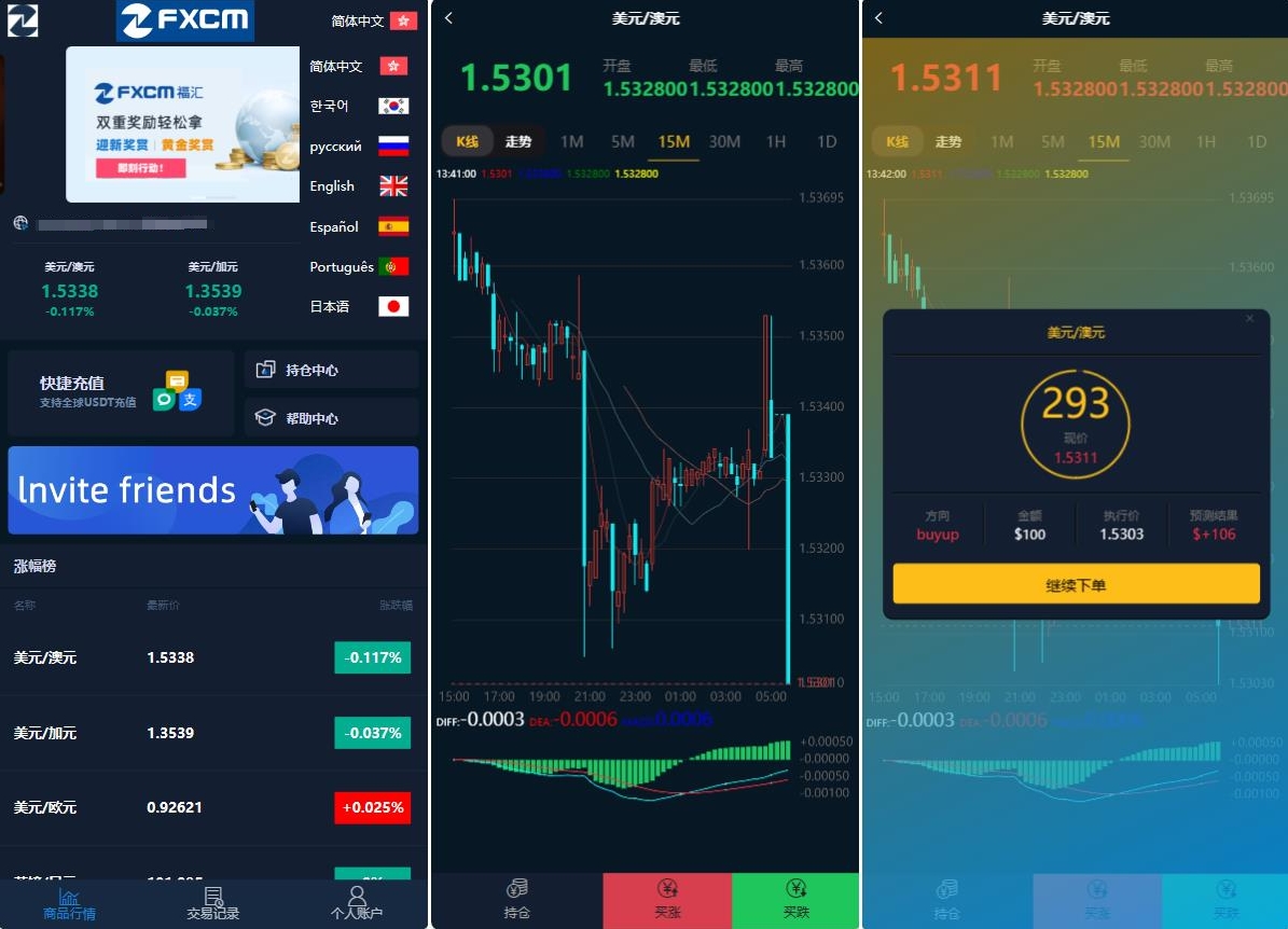 二次开发/海外多语言微盘系统/外汇微交易源码/货币时间盘源码