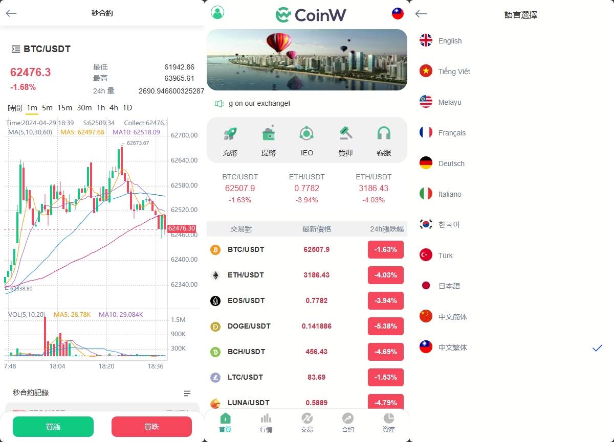 二次开发/优化版多语言微盘微交易秒合约交易所币币交易矿机源码