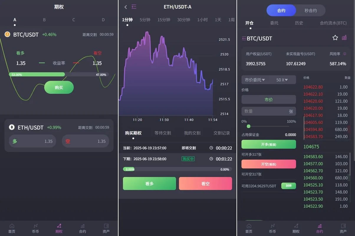 【多语言海外交易所】海外交易所系统源码/合约/期权/质押/秒合约/插针控制/申购 - 图2