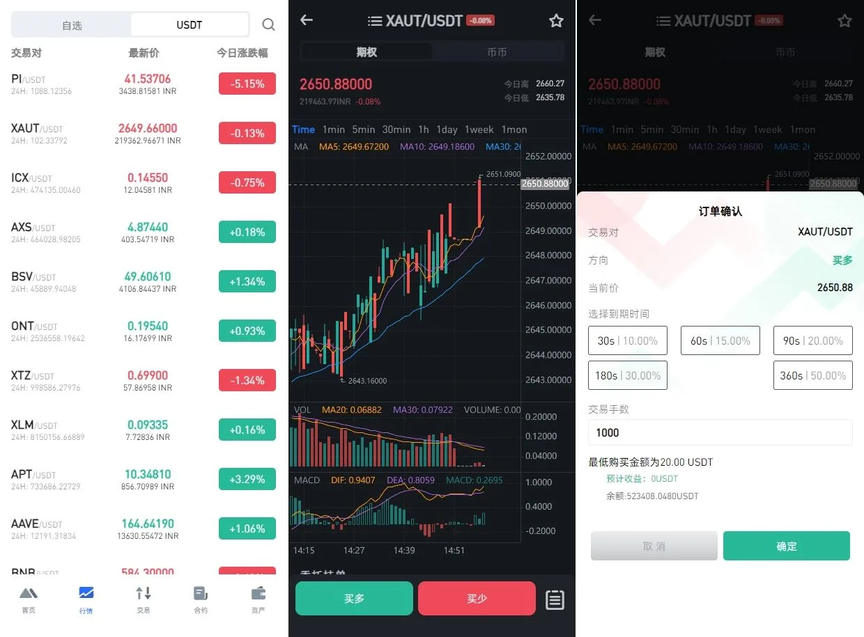 【海外多语言交易所秒合约源码】二开版海外交易所系统/币币期权杠杆交易/锁仓认购/合约插针 - 图2