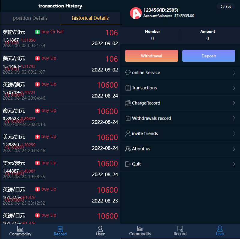 双语言微盘系统源码/微交易源码/外汇交易/K线正常 - 图3